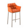 BARHOCKER Lederlook orange - Edelstahlfarben/Orange, Textil/Metall (64/110/48cm) - CLP