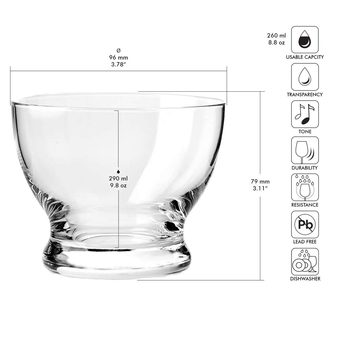 EISBECHER, 6er-Set, 290 ml - Transparent, Glas (9.6cm) - Krosno Glass