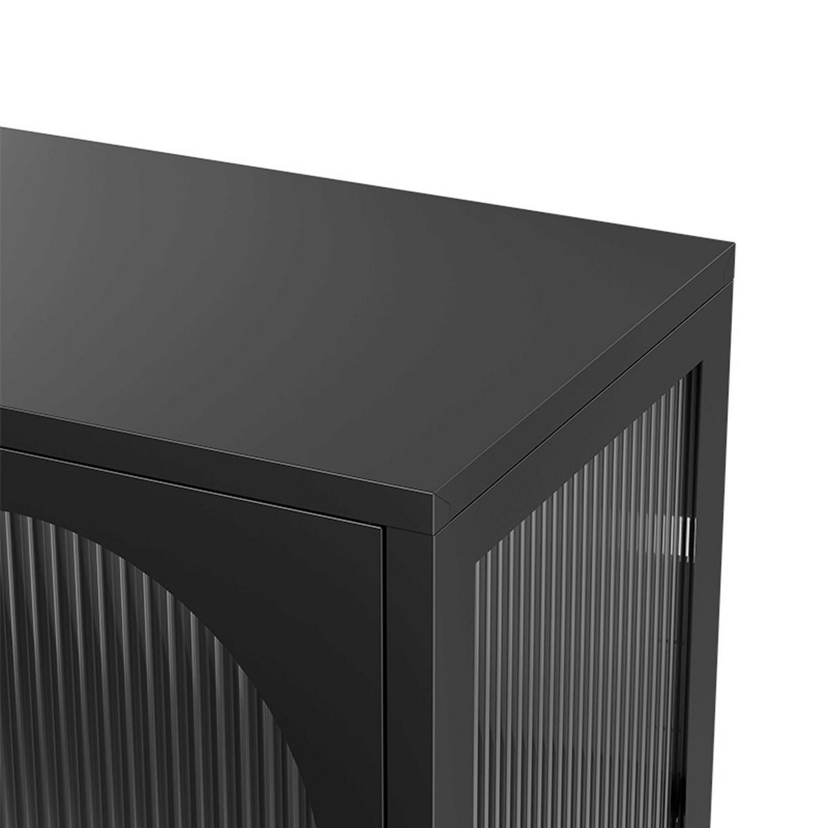 SIDEBOARD, Schwarz - Schwarz, Metall (35/110/80cm) - Oviala