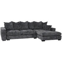 ECKSOFA Dahlia mit Schlaffunktion und Bettkasten in L-Form Rechts - Anthrazit Chenille 285/92/155 cm - Anthrazit/Schwarz, Kunststoff/Textil (155/285cm) - WFL GROUP