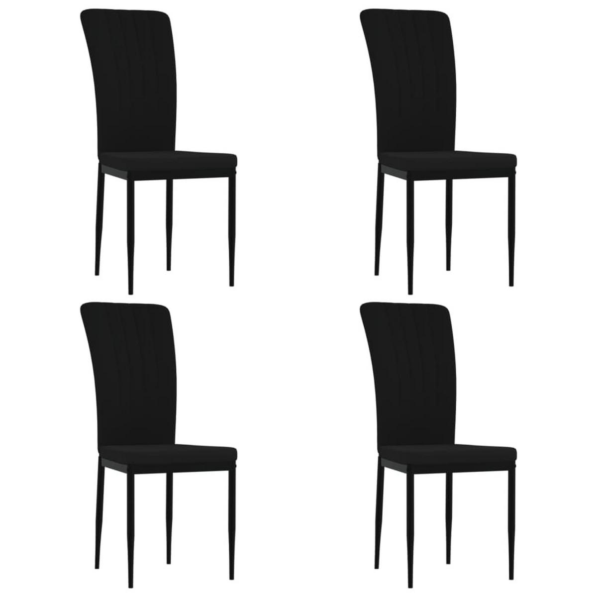 ESSZIMMERSTÜHLE 4 Stk. Schwarz Samt 42*58*85.5cm - Schwarz, Metall (42/85.5/58cm) - ZMH
