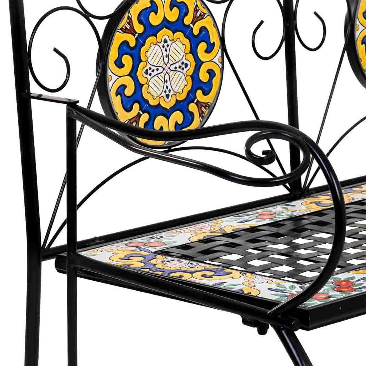 BANK, schwarz, 110x50x88cm - Schwarz, Metall (110/88/50cm) - Wanderlust