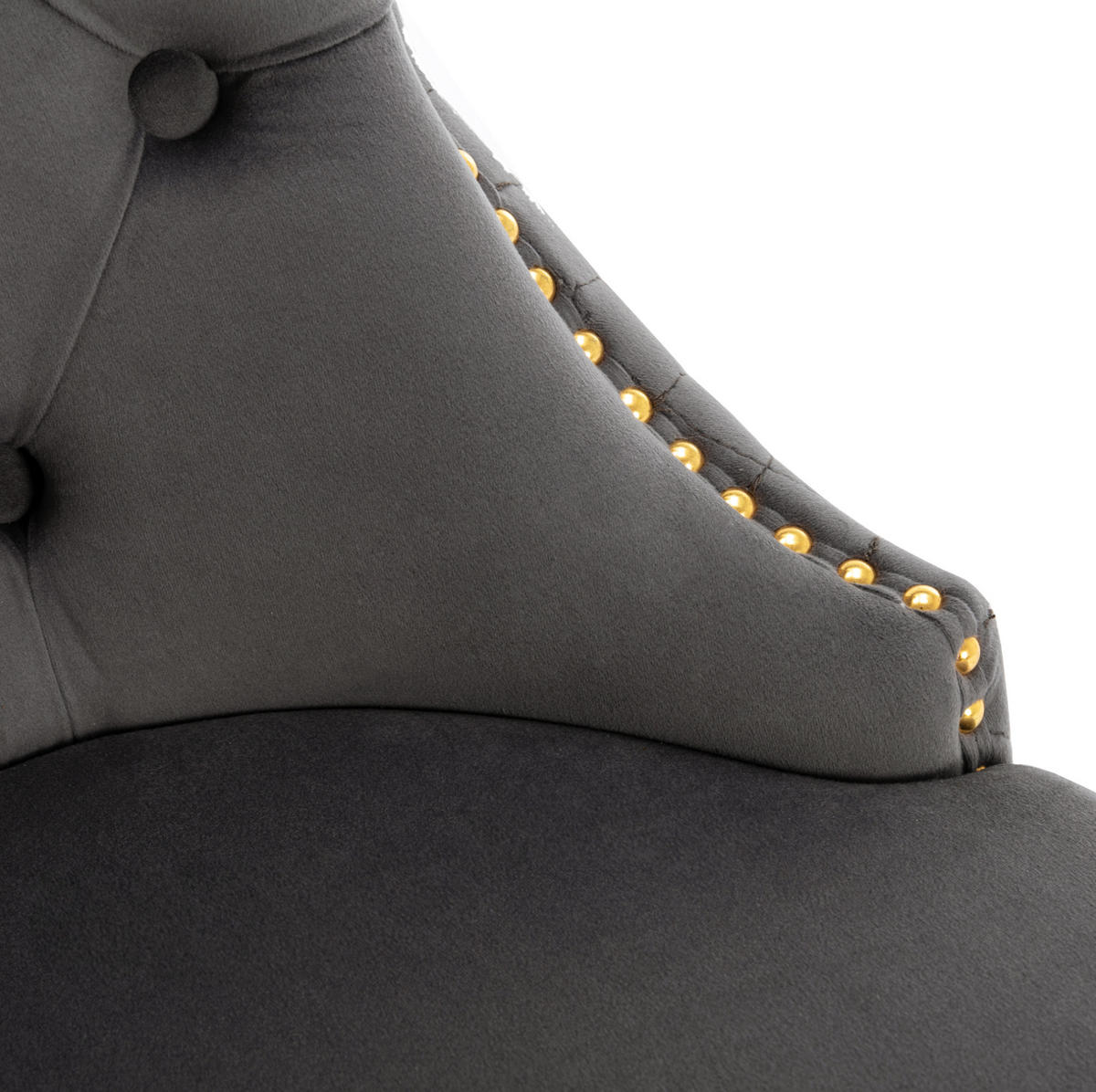 ESSZIMMERSTUHL 2er-Set Samt mit Zugring 50,5 x 45 x 95 cm Grau/Gold - Grau, Metall (45/95/50.5cm) - Meubliv