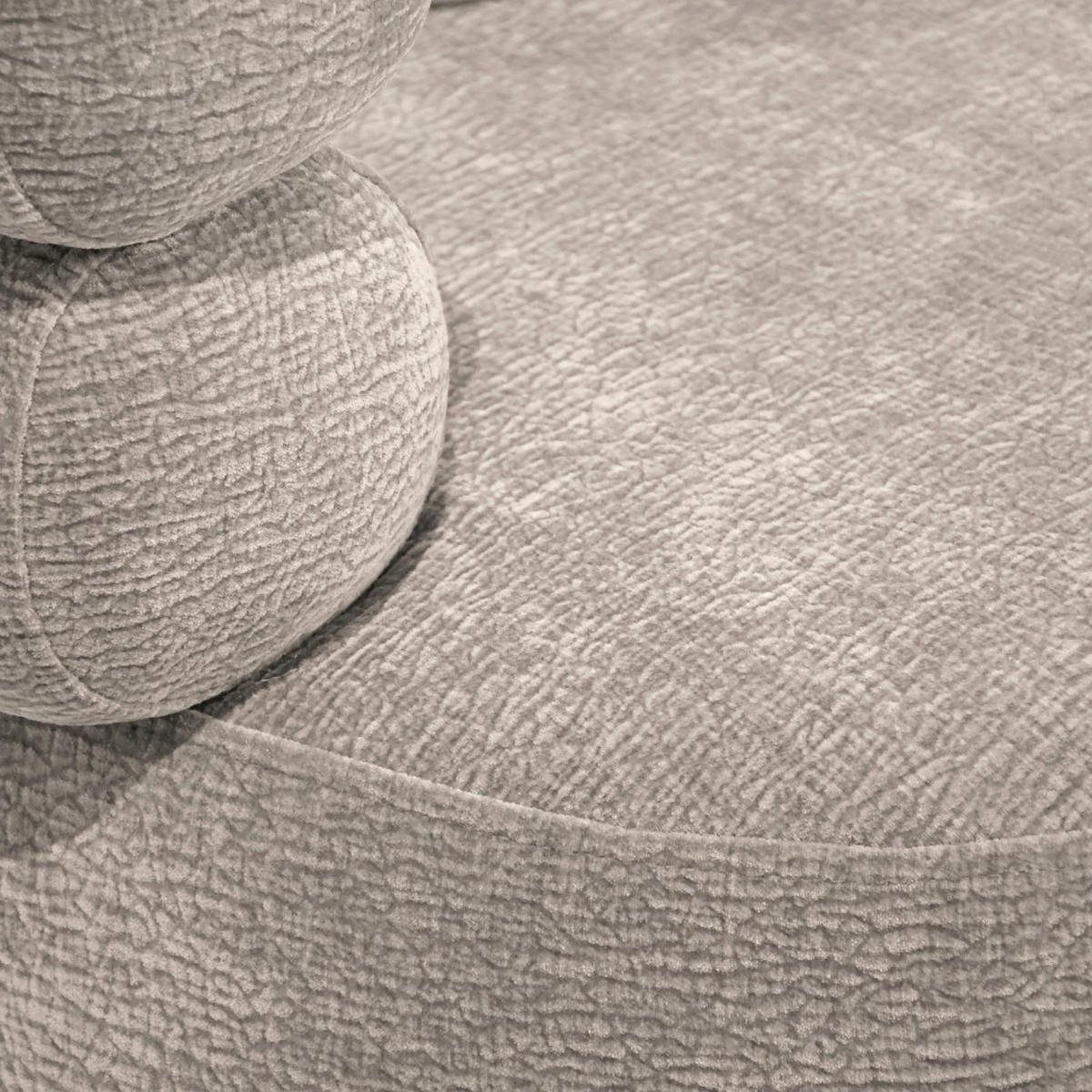 SESSEL Nano, Drehsessel mit runder Form, Beige - Beige, Textil (95/75/95cm) - Beautysofa