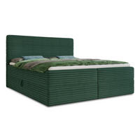 BOXBETT Mollo - 140x200 - grün (Tilia 39, Cord) - Schwarz/Grün, Holz/Holzwerkstoff (140/200cm) - Sofnet