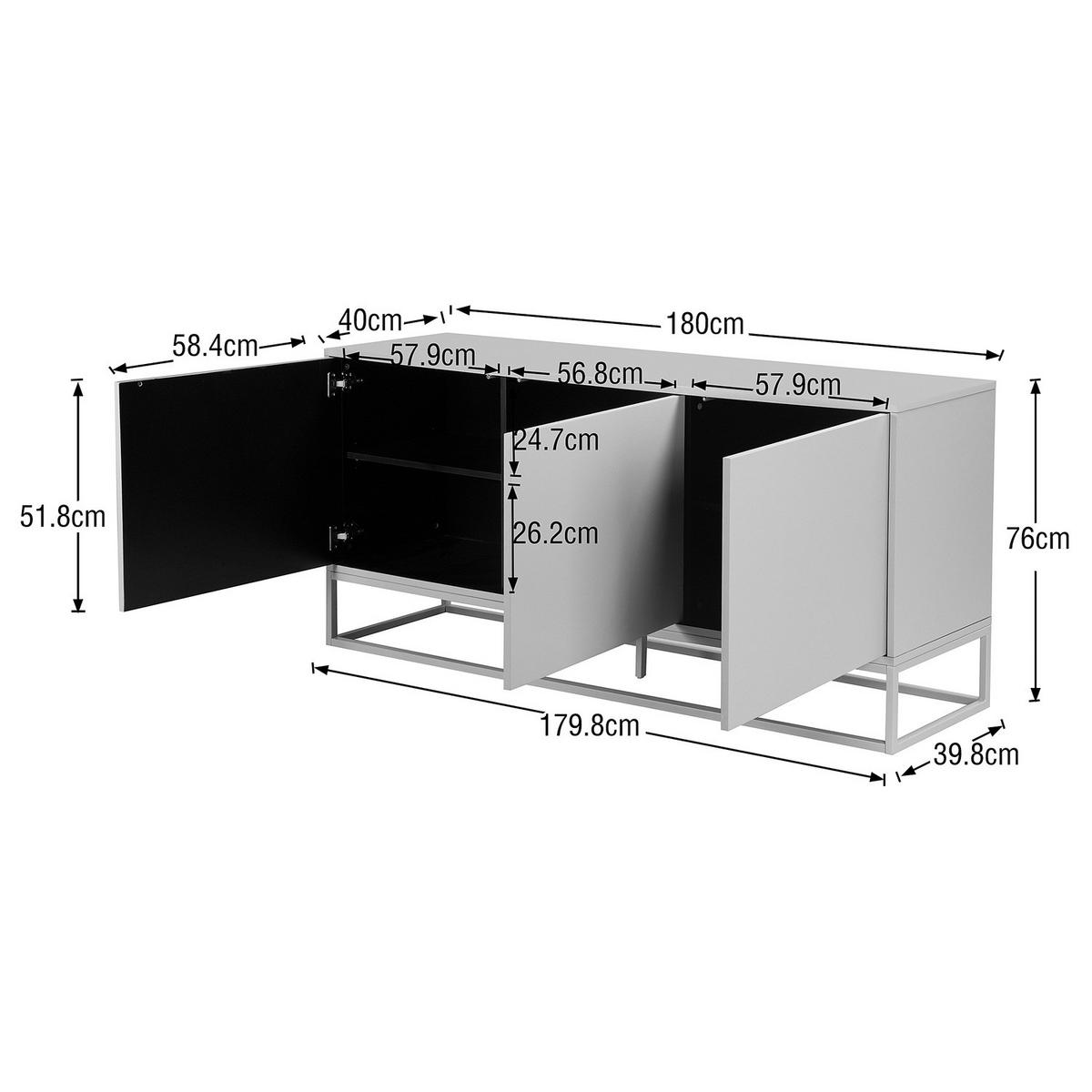 SIDEBOARD - Kaschmir, Holzwerkstoff/Metall (180/76/40cm) - home24