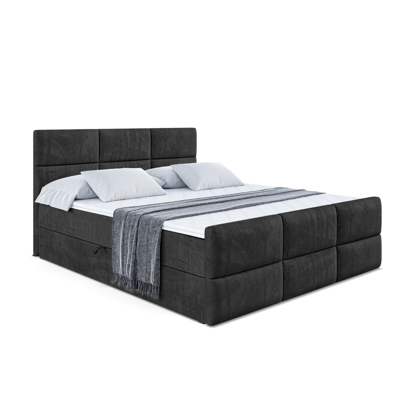 ALTDECOR AMERICKÁ postel OHIO-Z – 200 x 200 cm – H3 – černá