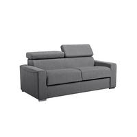 SCHLAFSOFA 3-Sitzer - Liegefläche mit Lattenrost: 140 cm - Matratze: 22 cm mit Memory Schaum - Stoff - Grau - VIZIR - Grau, Textil (196/110/223cm) - Vente-Unique