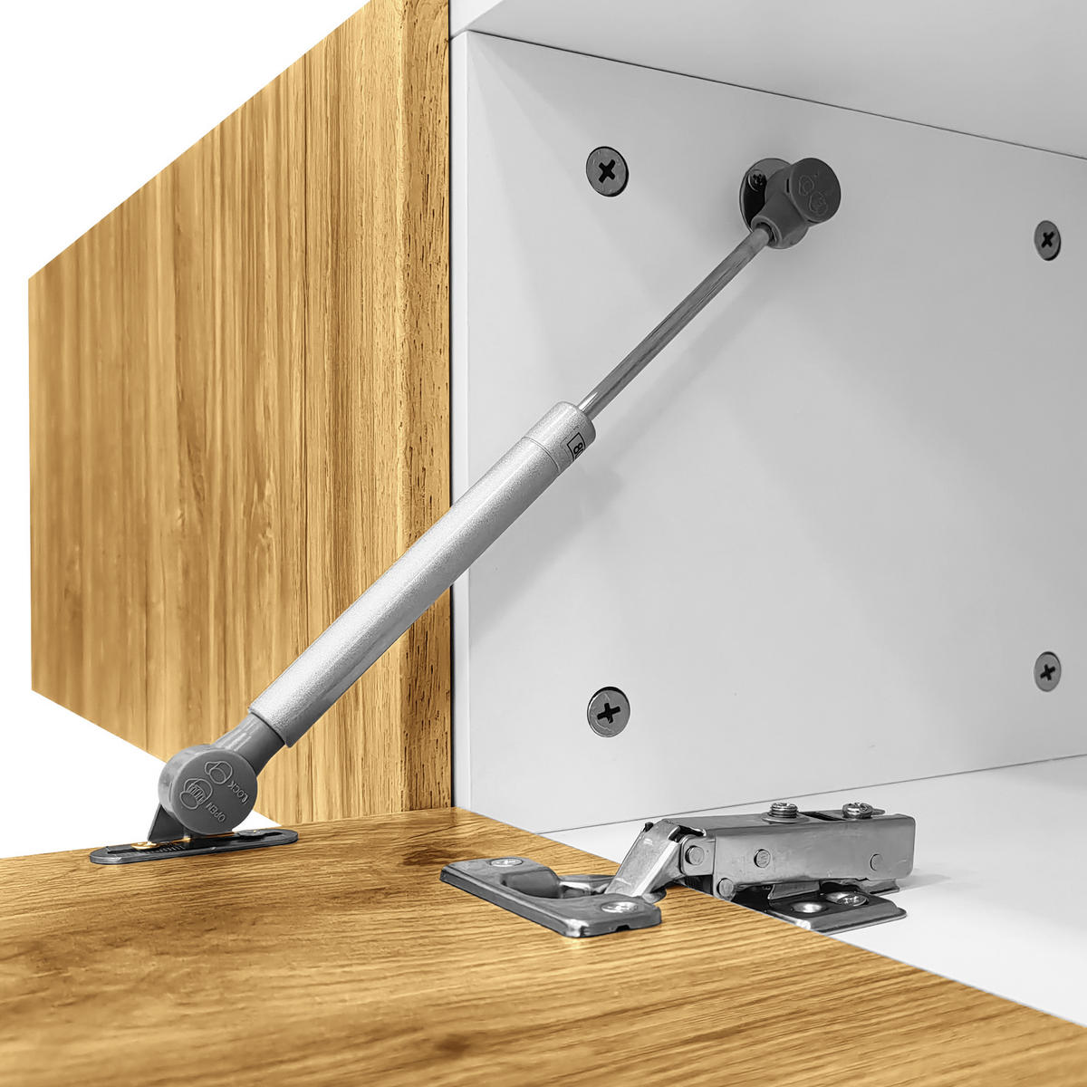 TV-SCHRANK 2-tlg. Holz, Weiß, Schwarz - Ahornfarben/Weiß, Holz (30/63.5/220cm) - Raumix