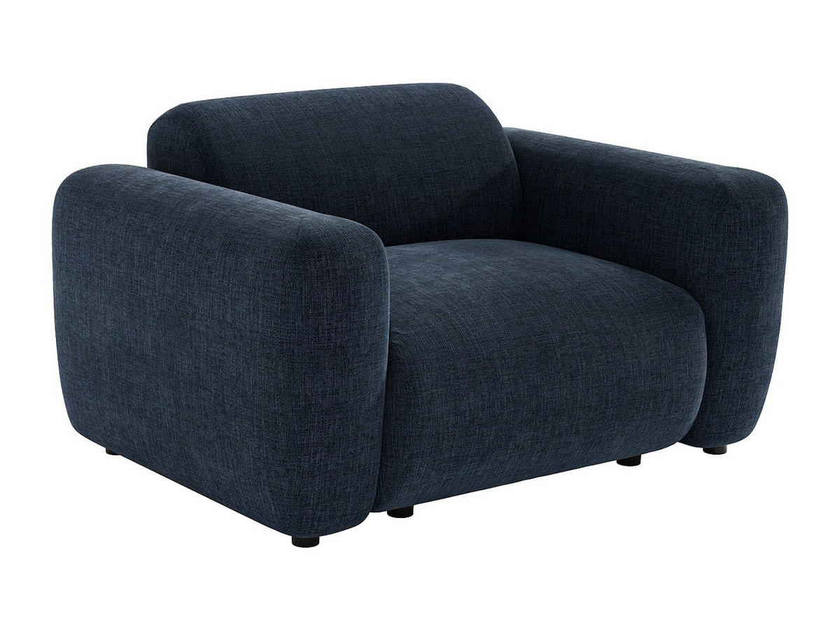 SESSEL mit gerader Rückenlehne - 1 Person - stoff - blau Pogni - Blau, Textil (130/67/97cm) - Vente-Unique