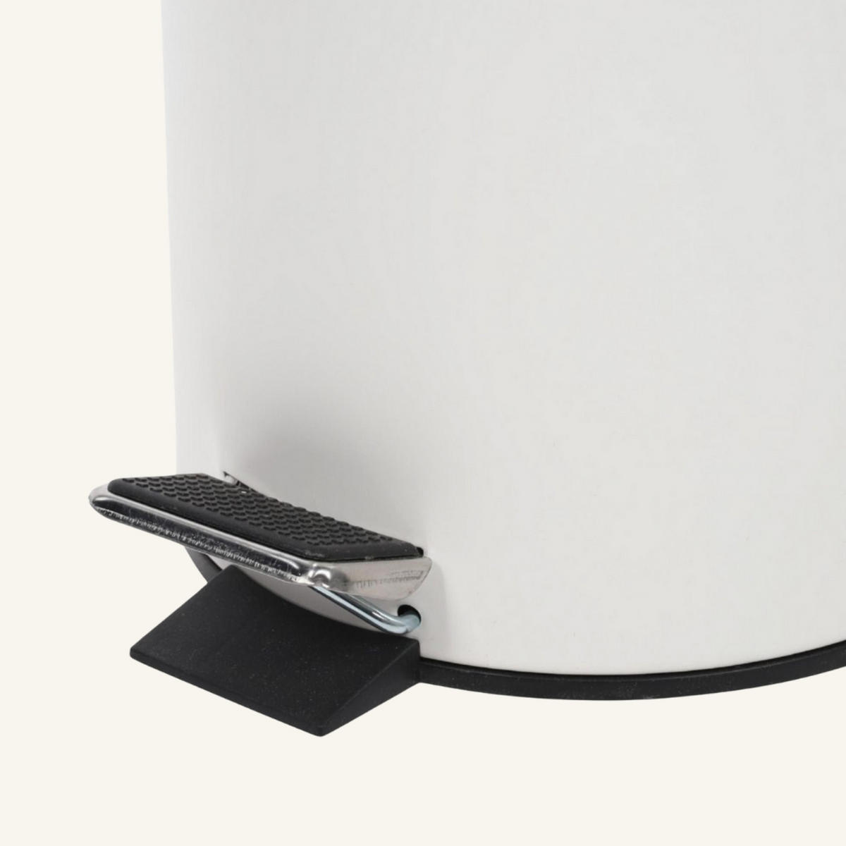 ABFALLEIMER Bambus Zetru 3 l - Weiß, Metall (17/25/22cm) - NUXIO