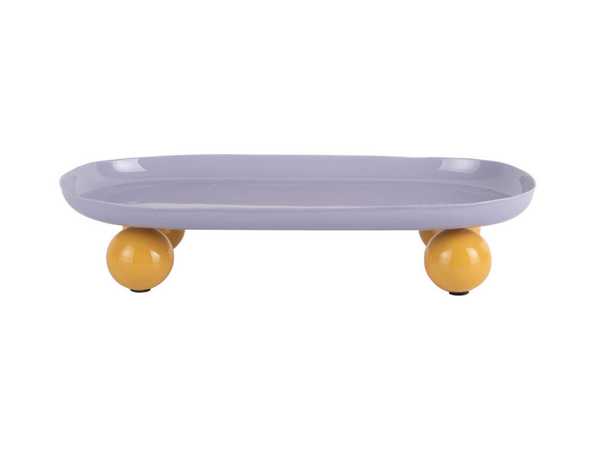 SERVIERTABLETT Double Funky Lila 39/16/6 cm - Lila, Metall (16/6/39cm) - Present Time