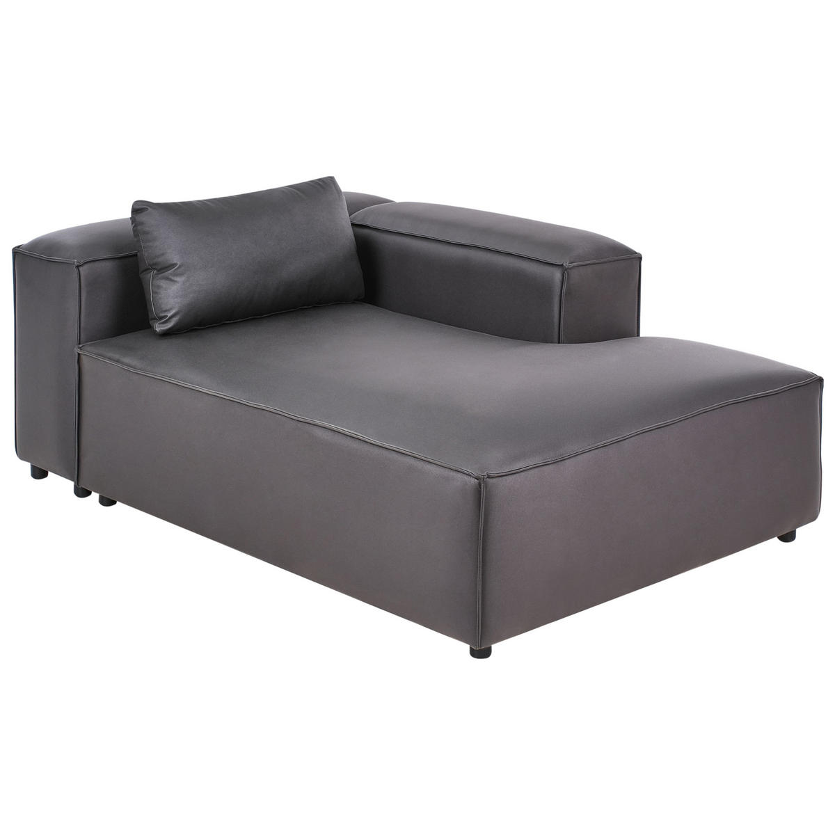 CHAISELONGUE-LINKSSEITIGE Stoff Schwarz Brande - Schwarz, Textil (121/70/184cm) - Beliani