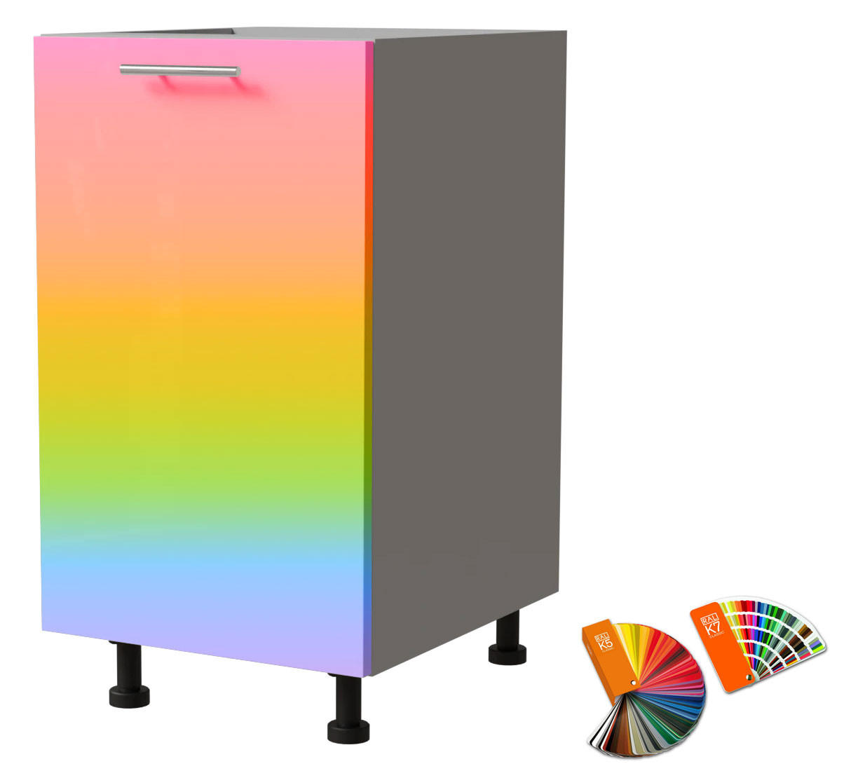 Feldmann-Wohnen Unterschrank Mehrfarbig, Grau 45x82x50 cm