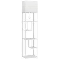 STEHLAMPE MDF, Metall Weiß - Weiß, Holzwerkstoff (40/29/171cm) - HOMCOM