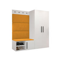 GARDEROBEN-SET Medi I - Schwarz/Orange, Holzwerkstoff/Kunststoff (80/191/50cm) - MIRJAN24