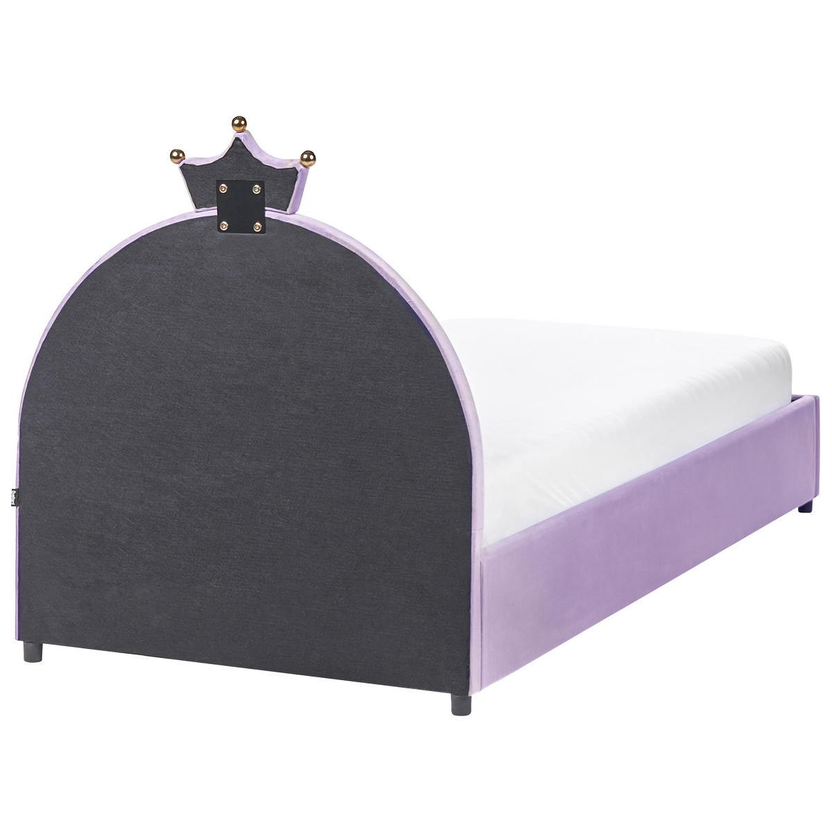 DĚTSKÁ POSTEL s úložným prostorem 90/200 cm Sametová látka Fialová Grisetot - fialová, textil (90/200cm) - Beliani