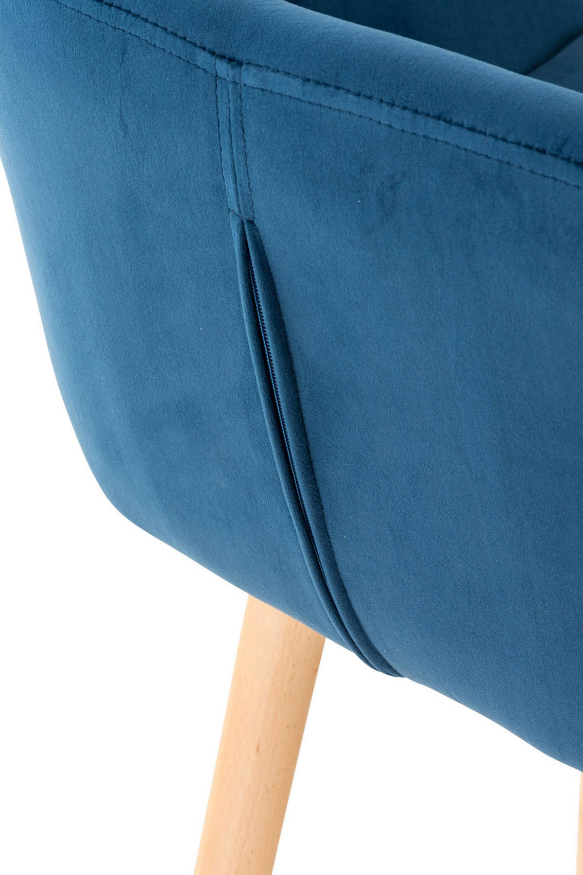 BARHOCKER Grande, 2er Set, Gestell Holz, Samt Blau - Blau/Braun, Holz/Textil (55/99/46cm) - TPFLiving
