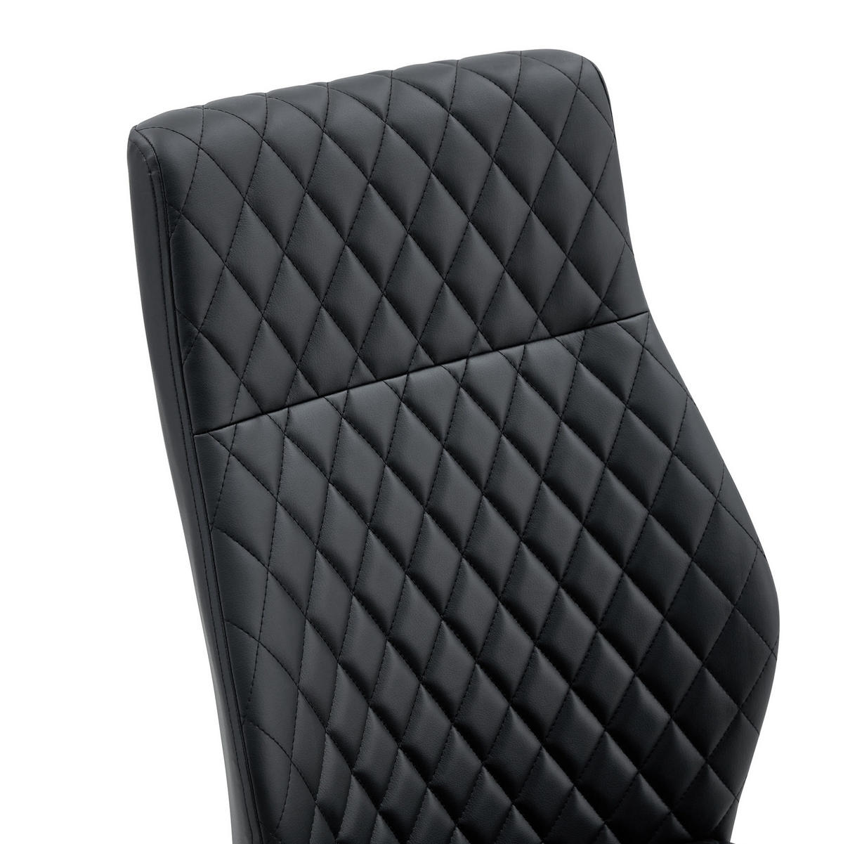 ESSZIMMERSTUHL 2er-Set mit hoher Rückenlehne 100 cm PU-Lederoptik Schwarz - Schwarz, Metall (63/100/43cm) - Meubliv