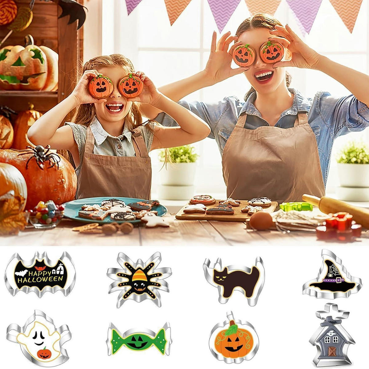 AUSSTECHFORMEN Set 8-teilig Halloween Edelstahl - Multicolor, Metall (8.5/2/9cm)