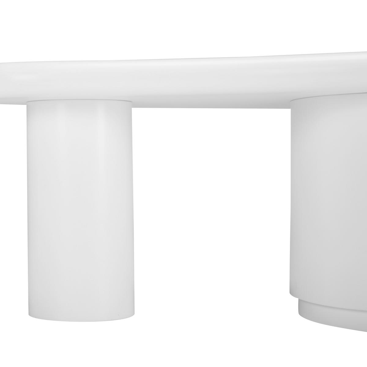 COUCHTISCH 110/60/37,5 cm wolkenförmig mit 1 Schublade - Weiß, Holzwerkstoff (110/60/37.5cm) - OKWISH