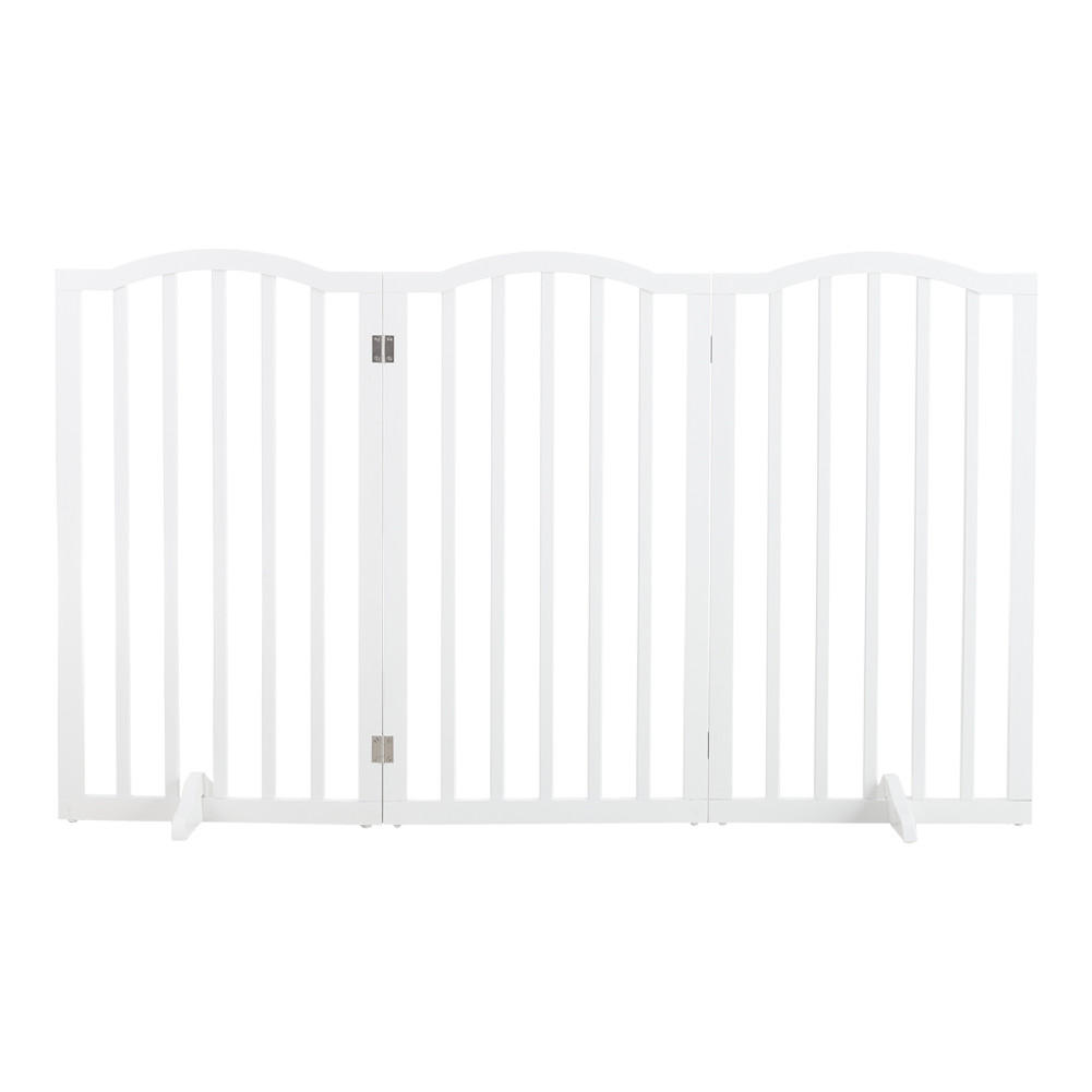 SCHUTZGITTER Gewölbt 3-Paneele Faltbar Freistehend MDF Weiß - Weiß, Holzwerkstoff (46/1.8cm) - Livingandhome