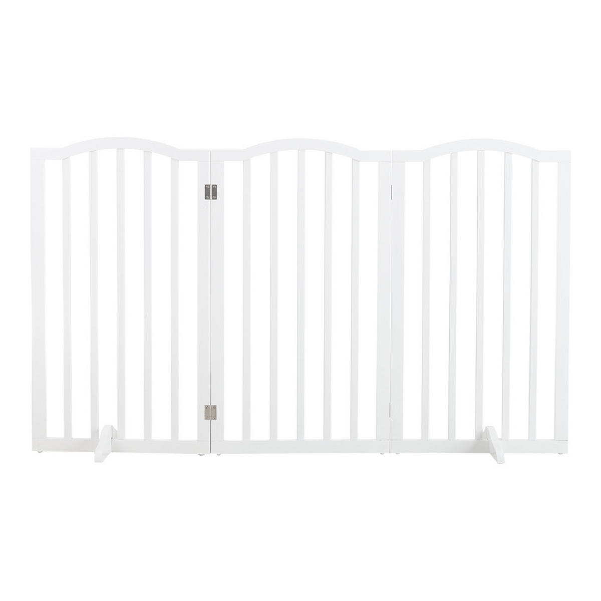 SCHUTZGITTER Gewölbt 3-Paneele Faltbar Freistehend MDF Weiß - Weiß, Holzwerkstoff (46/1.8cm) - Livingandhome