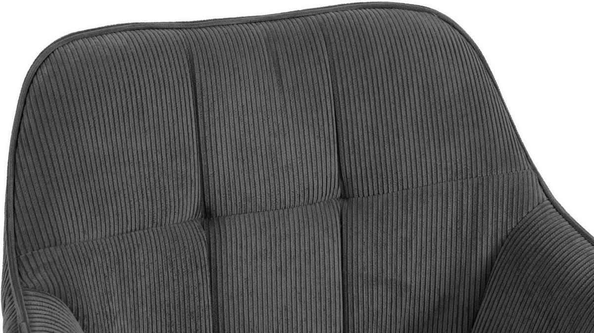 ESSZIMMERSTUHL Cord Dunkelgrau - Dunkelgrau/Schwarz, Holz/Textil (65/82/64cm) - CLP