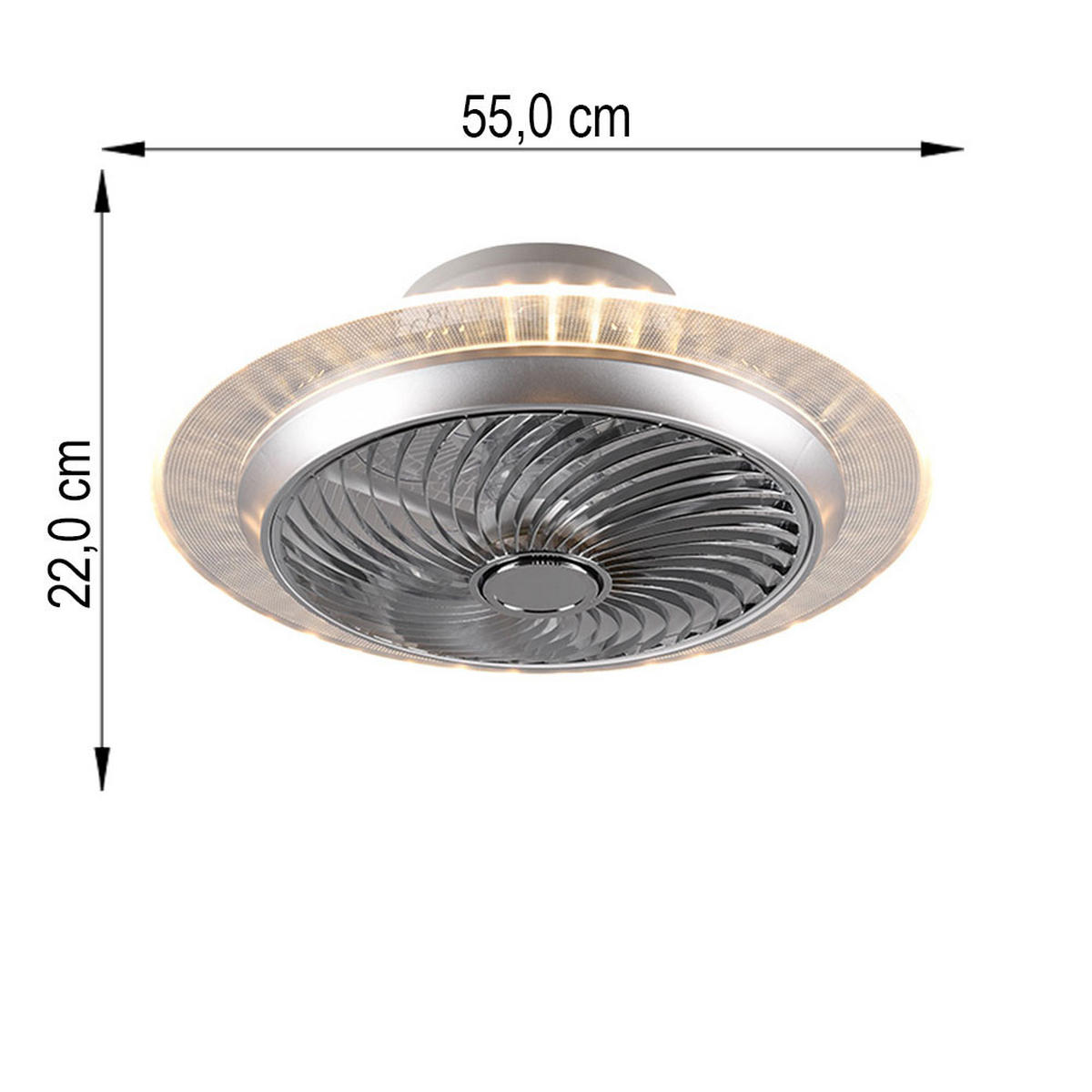 LED DECKENLEUCHTE NARVIK Silber Chrom - Silberfarben, Metall (55/55/22cm)