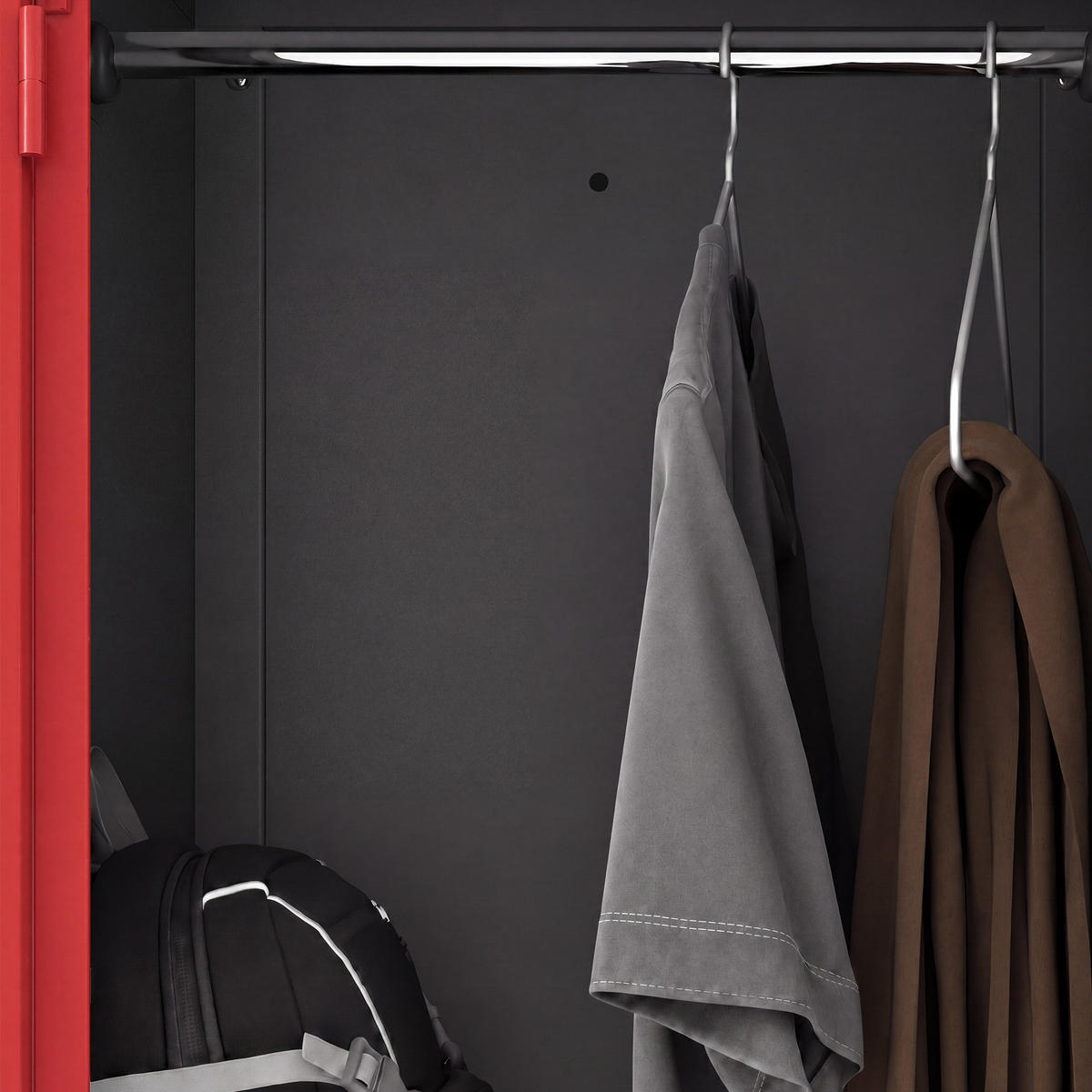 KLEIDERSCHRANK JULIA 185x80x45 cm - Anthrazit/Rot, Metall (80/185/45cm) - Jan Nowak