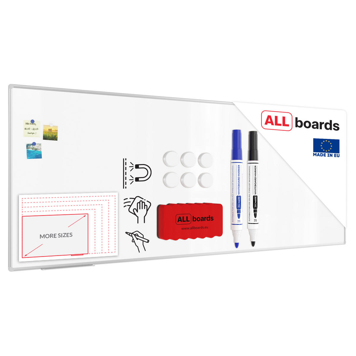 MAGNETISCHES Whiteboard - PREMIUM EXPO Alurahmen 250x100cm - Weiß, Metall (250/100/1.6cm) - ALLboards