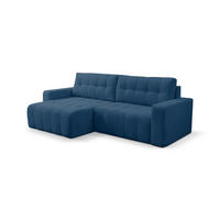 ECKSOFA Masina Blau, Schlafsofa aus Cordstoff - Blau, Holzwerkstoff (245/143cm) - Bettso