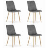 ESSZIMMERSTUHL 4er Set Dunkelgrauer Velours, gepolsterte Sitzfläche, Metallfüße in Holzoptik, Modernes Design - Grau, Textil (46/89/40cm) - Best For Home