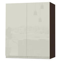HÄNGESCHRANK Florence W3/60 Lava / RAL 1013 perlweiß HG 60 / 32,5 / 72cm - Dunkelgrau/Weiß Hochglanz, Holz/Holzwerkstoff (60/72/32.5cm) - Feldmann-Wohnen