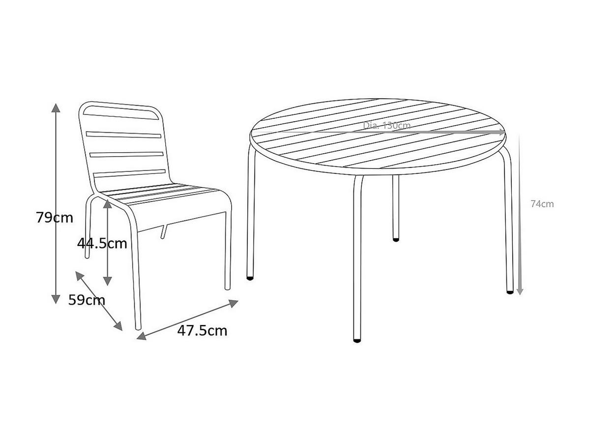GARTENESSGRUPPE im Set - 6 Personen-Sitzer - Metall - Mandelgrün - - Grün, Metall - Vente-Unique