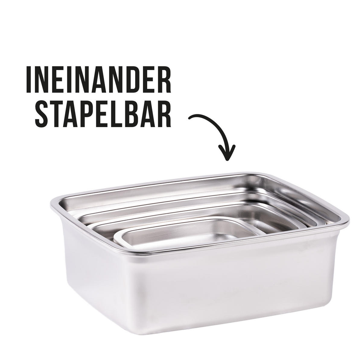 FRISCHHALTEDOSEN Edelstahl mit Deckel - Grau, Metall (19.6/11/23.5cm) - Stoneline