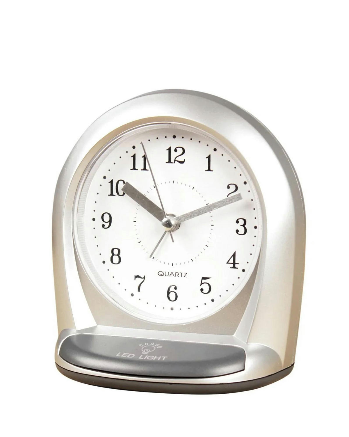 WECKER LED, geräuschlos, mit Ziffernblattbeleuchtung - Silberfarben, Kunststoff (7.5/12.5/11.8cm) - Westfalia