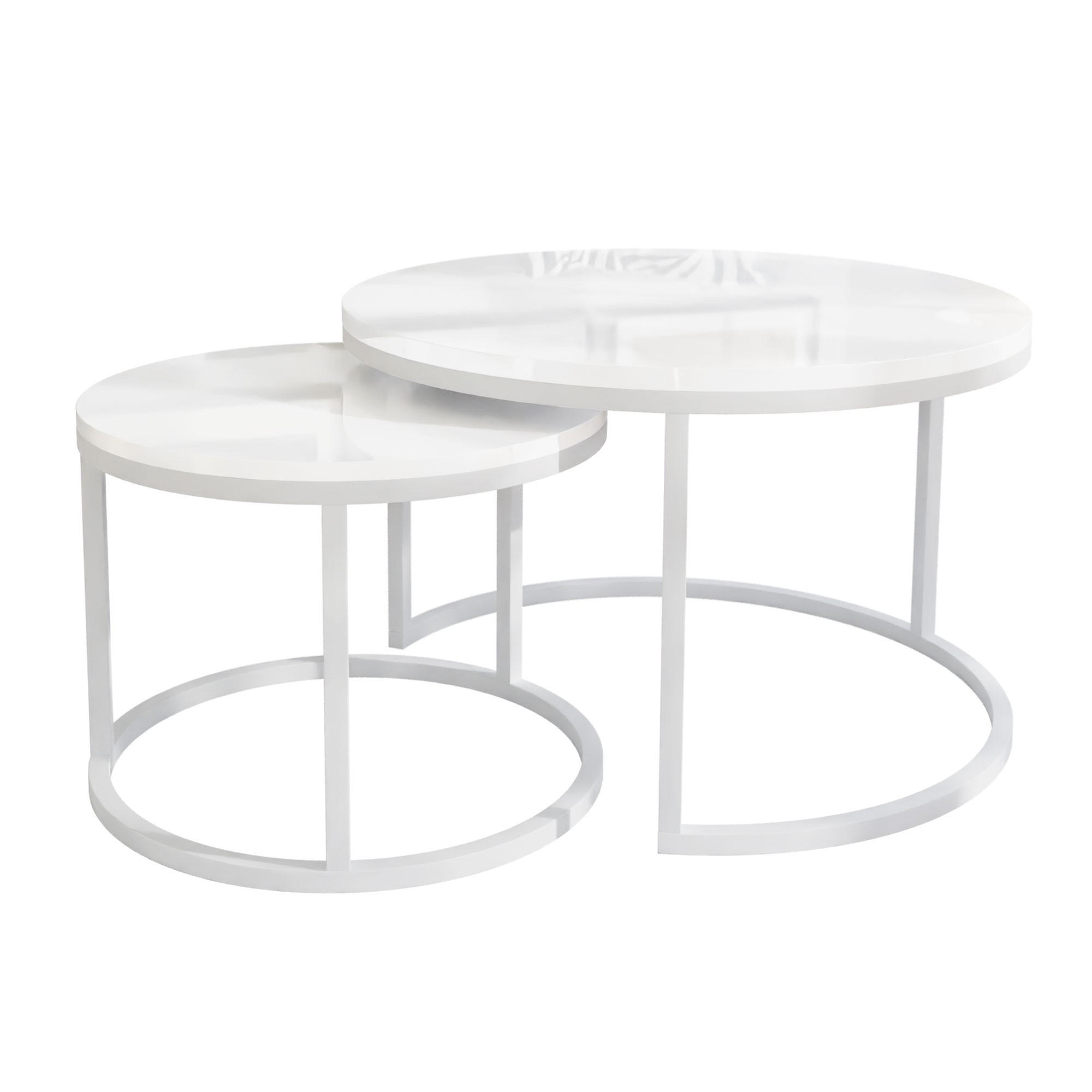 COUCHTISCH CIRI 2-in-1 Hochglanz - Weiß, Holzwerkstoff (80/80/48cm) - Lookway