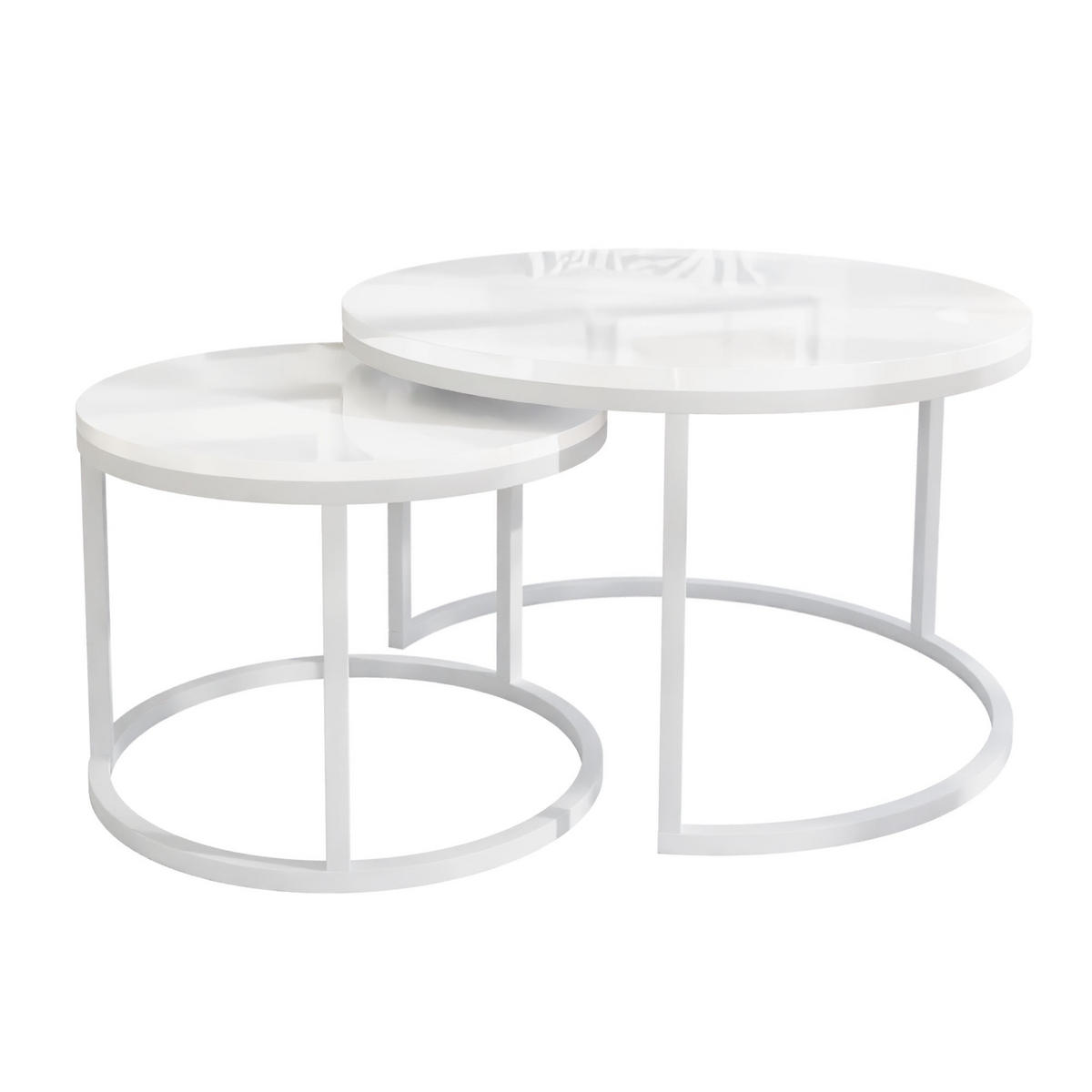 COUCHTISCH CIRI 2-in-1 Hochglanz - Weiß, Holzwerkstoff (80/80/48cm) - Lookway
