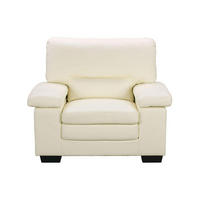 SESSEL - Büfelleder - Elfenbeinfarben - MIMAS II - Weiß, Leder (89/97/112cm) - Vente-Unique