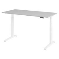 SCHREIBTISCH elektrisch XBHM 80/160/74 cm in Grau/Weiß - Weiß/Grau, Holzwerkstoff (80/160/74cm) - bümö