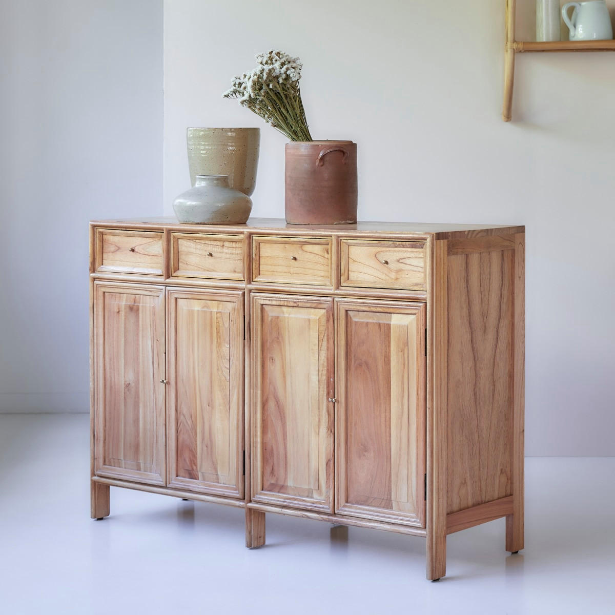SIDEBOARD Alex Natur aus Helles Mindiholz - Naturfarben, Holz (120/85/41cm) - Tikamoon