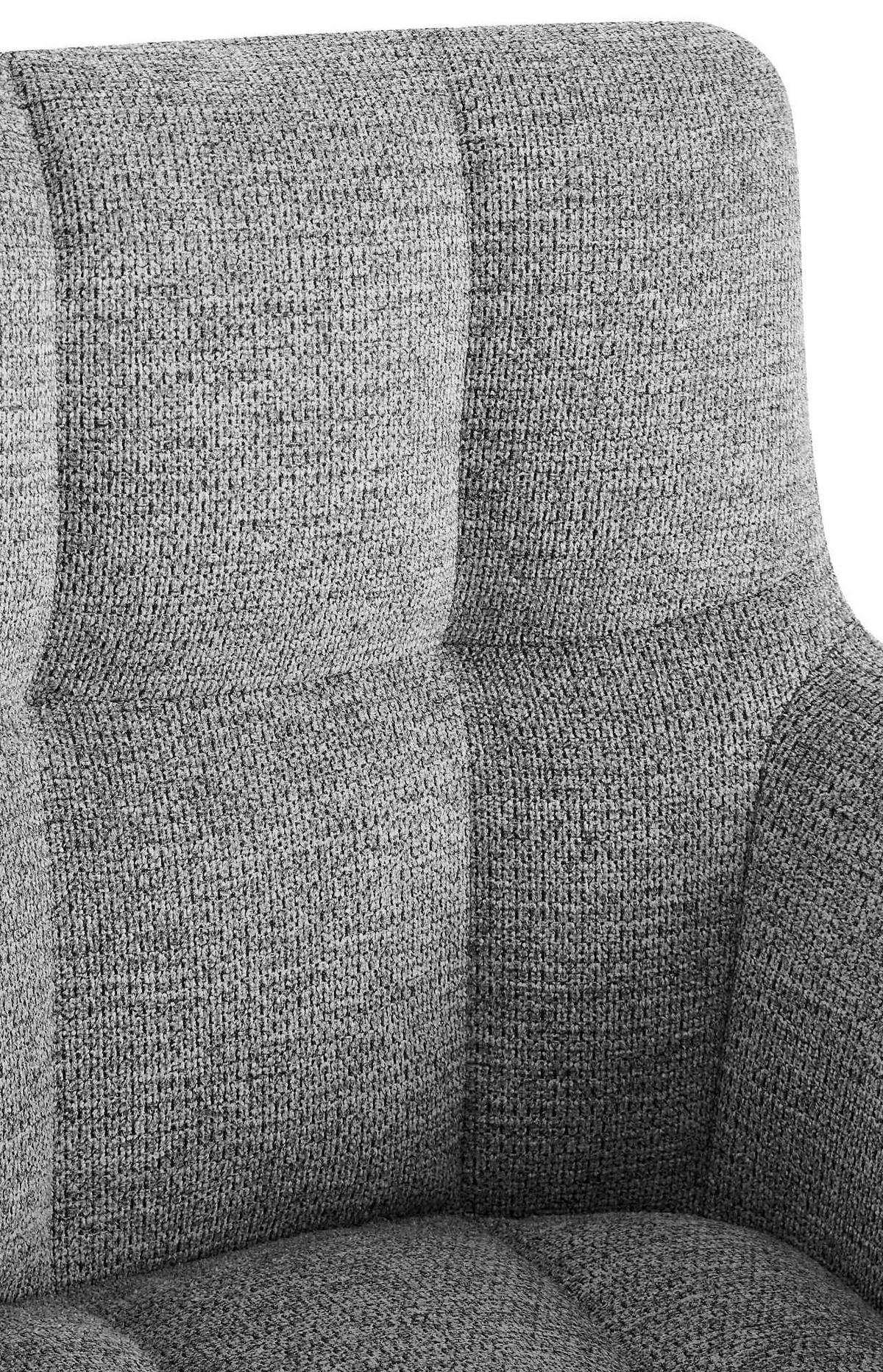 ARMLEHNENSTUHL Stoff Hellgrau - Hellgrau/Schwarz, Textil/Metall (59/87/59cm) - CLP