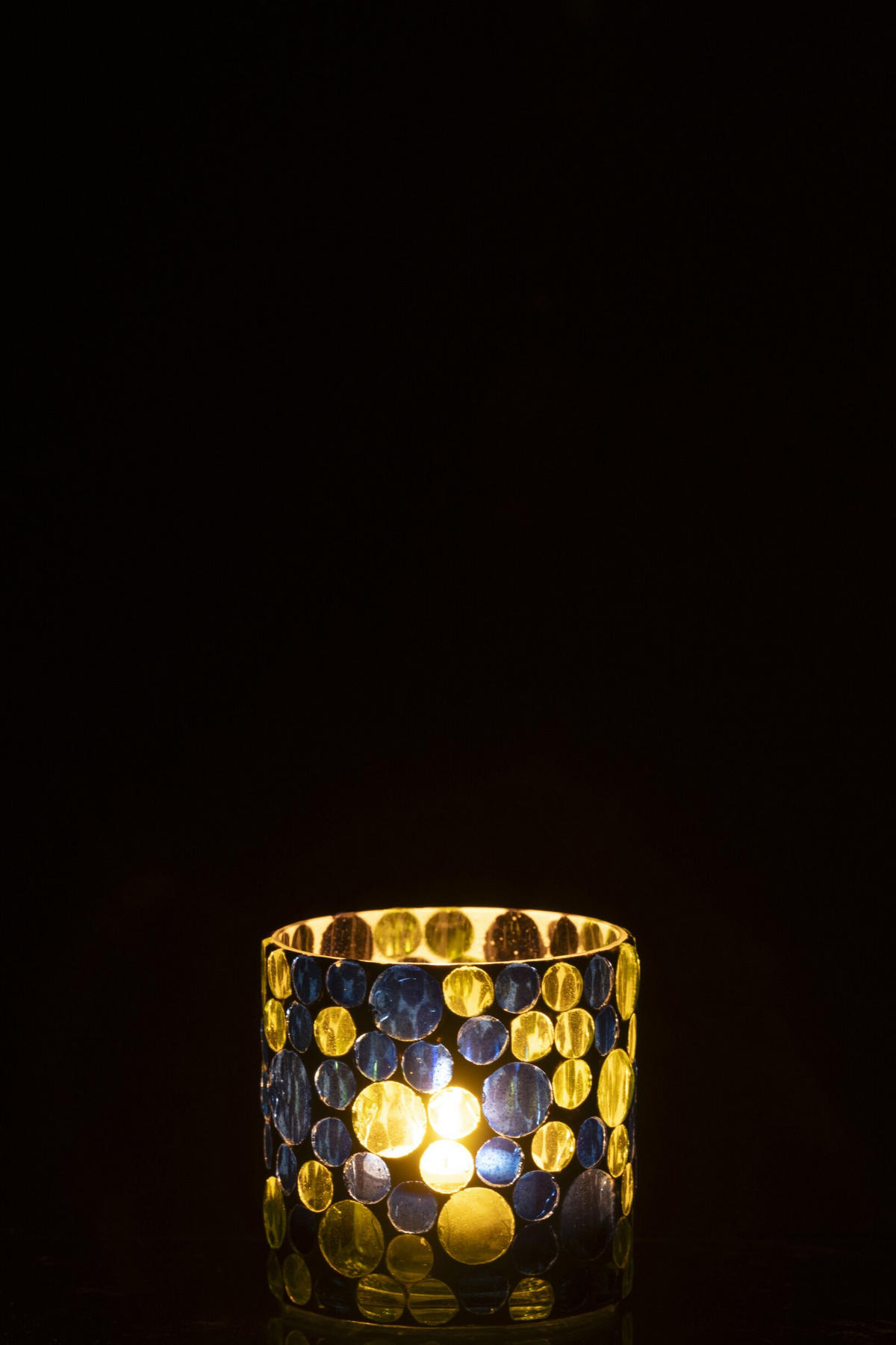 KERZENSTÄNDER BG (2ER SET) - Blau, Glas (7.5/7.5cm) - J-Line