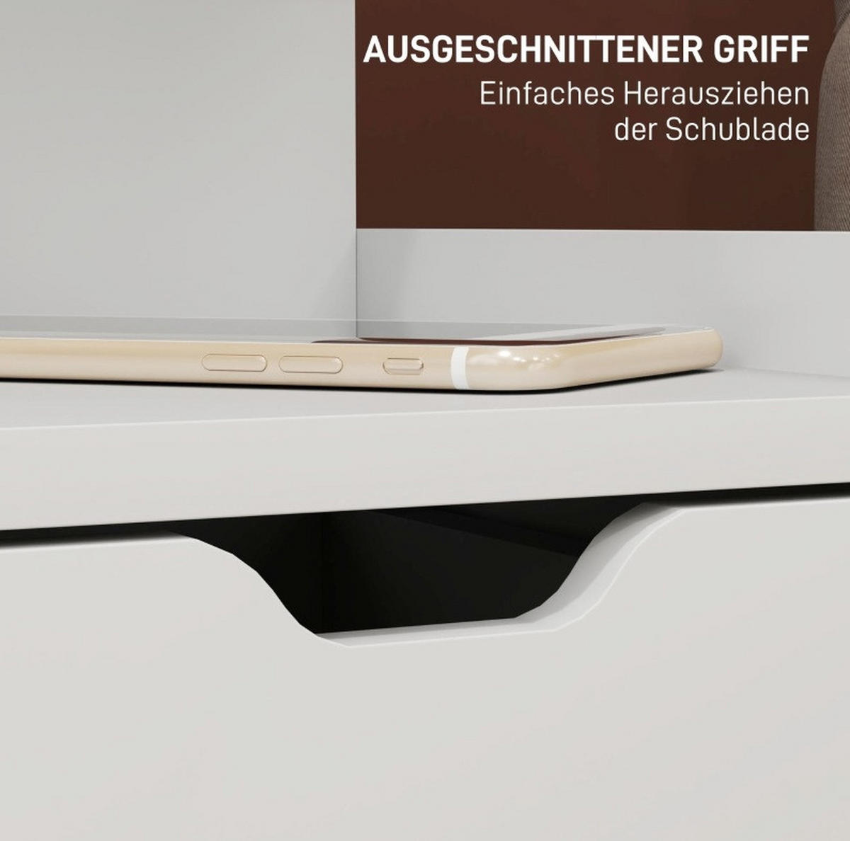 NACHTTISCH mit 2 Schubladen & offenem Fach 40/30/60 cm in Weiß - Weiß, Holz (30/60/40cm) - BEAOK