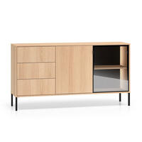 SIDEBOARD Paige Holz und Schwarz - Schwarz, Holzwerkstoff (160/86/40cm) - Petits-meubles