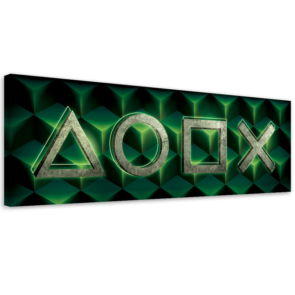 WANDBILD spielsymbole - Multicolor, Textil (90/30cm) - Feeby