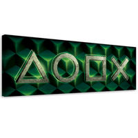 WANDBILD spielsymbole - Multicolor, Textil (90/30cm) - Feeby