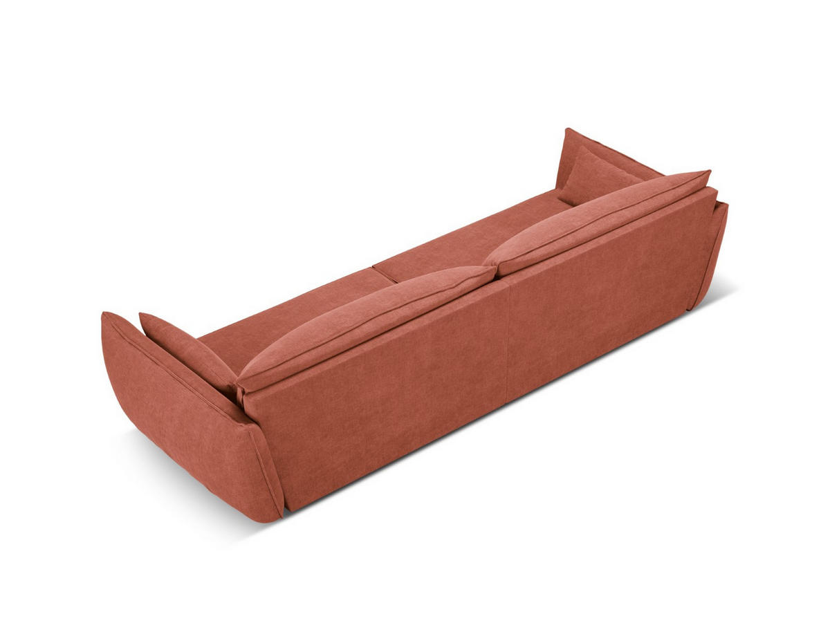 SOFA Kaelle aus Chenille-Stoff terrakotta 4 Sitzplätze - Terracotta, Textil (110/85/248cm) - Micadoni