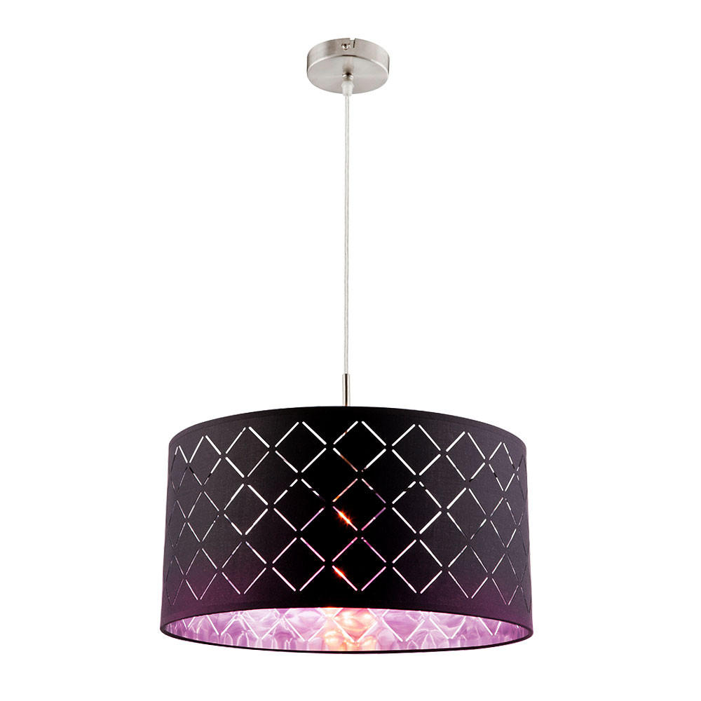 LED HÄNGELAMPE Kidal Schwarz Textil - Schwarz, Metall (40/40/140cm) - Globo Lighting